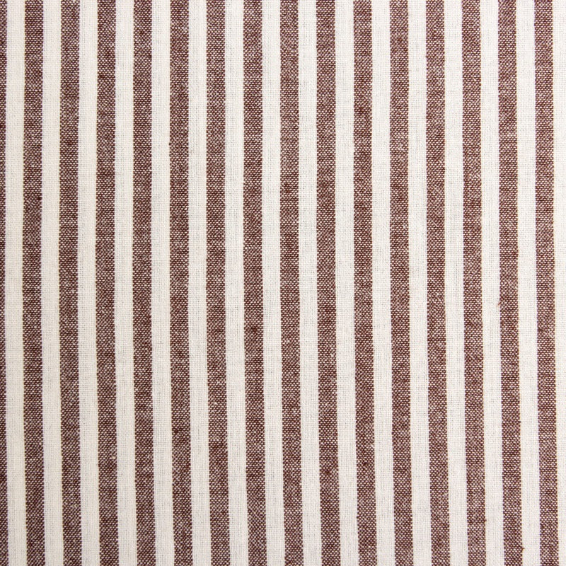 Washed Stripe Woven Cotton Fabric, Fine Stripes for Shirts & Crafts - Dark Coffee 17
