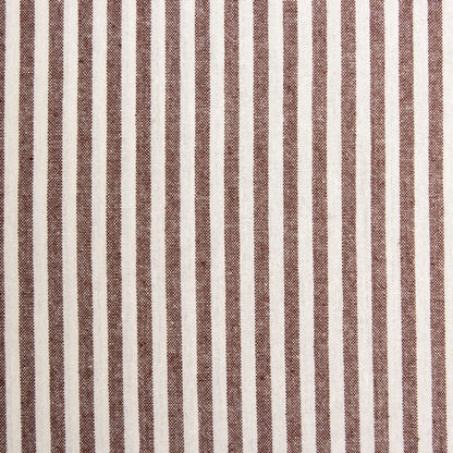Washed Stripe Woven Cotton Fabric, Fine Stripes for Shirts & Crafts - Dark Coffee 17