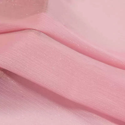 Crinkle Chiffon Fabric with Metallic Shimmer for Hanfu, Dresses & Curtains