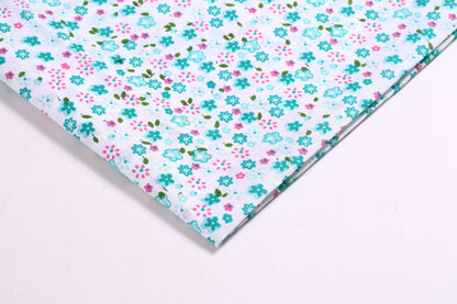 Polyester Plum Blossom Fabric, for Headwear & Table Decor - Peacock Blue