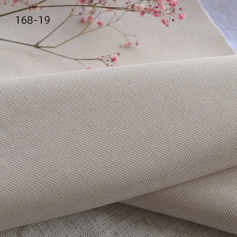 Faux Linen Upholstery Fabric by the Yard - Thick Sofa & Decor - 168-19 Beige
