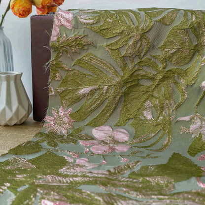 Crinkle Metallic Jacquard Fabric - Dress Apparel by the Yard