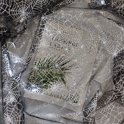 Halloween Foil Spiderweb Mesh, Sheer Net Fabric for Party Decor - Little Spider