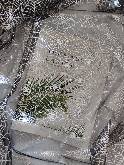 Halloween Foil Spiderweb Mesh, Sheer Net Fabric for Party Decor