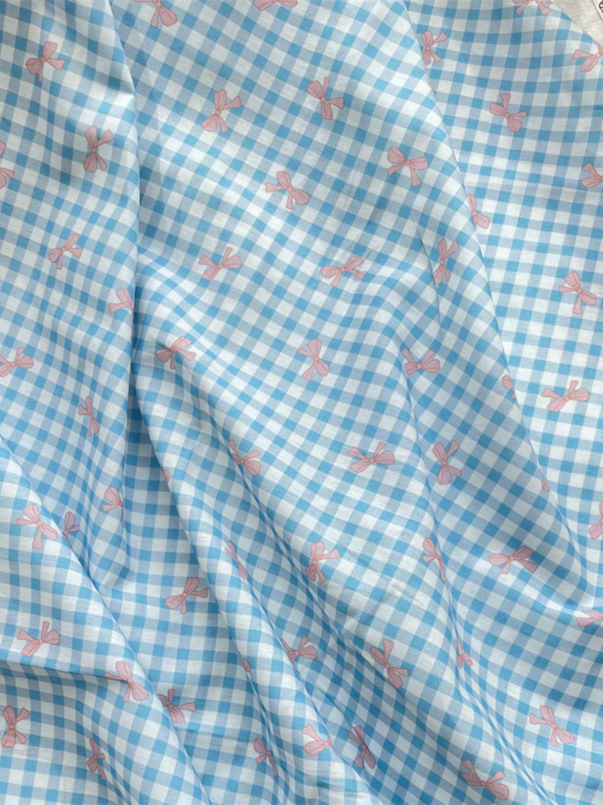 Cotton Gingham Bow Fabric, for Dresses & Sleepwear