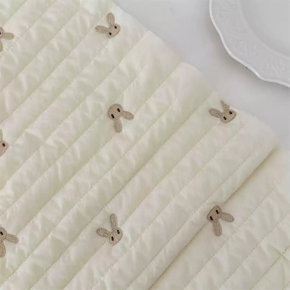 Quilted Polyester Bunny Fabric, for Toys & Bibs