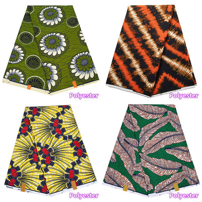 African Wax Print Fabric, Double-Sided Polyester (4 Prints)