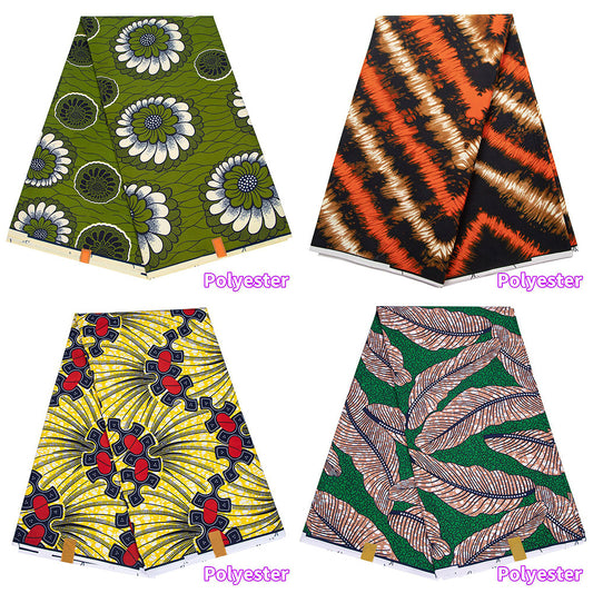 African Wax Print Fabric, Double-Sided Polyester (4 Prints)