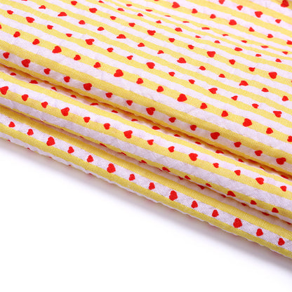 Bubble Stripe Polyester Fabric, Heart Print for Costumes & Crafts