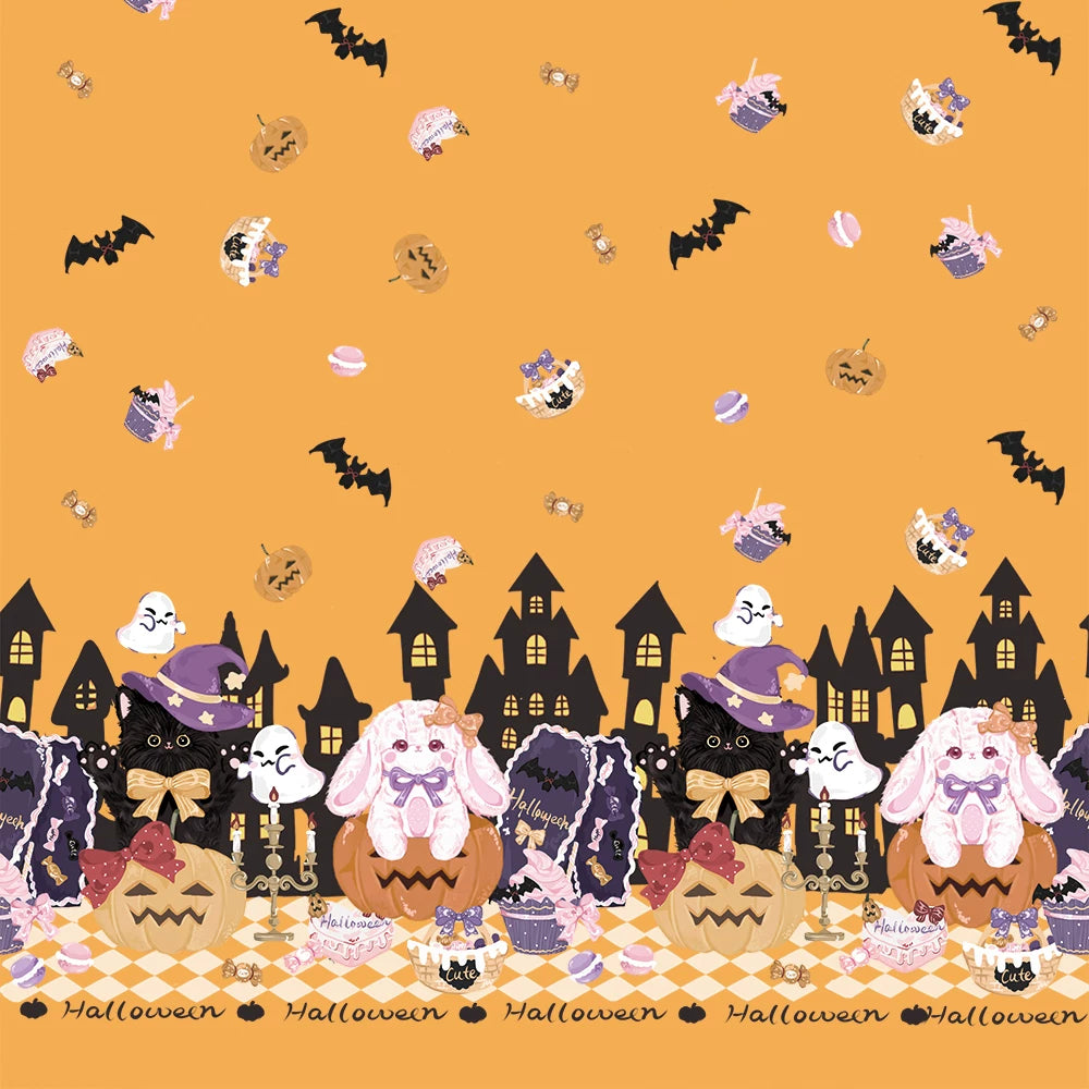 Halloween Lolita Print Fabric, Stretch Polyester for DIY Kids Costumes