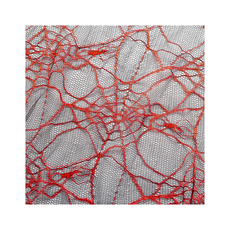 Two-Tone Spider Web Jacquard Mesh Fabric by the Yard - Halloween