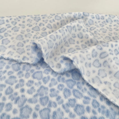 Polyester Leopard Fleece Fabric, for Cushions & Throws - Blue