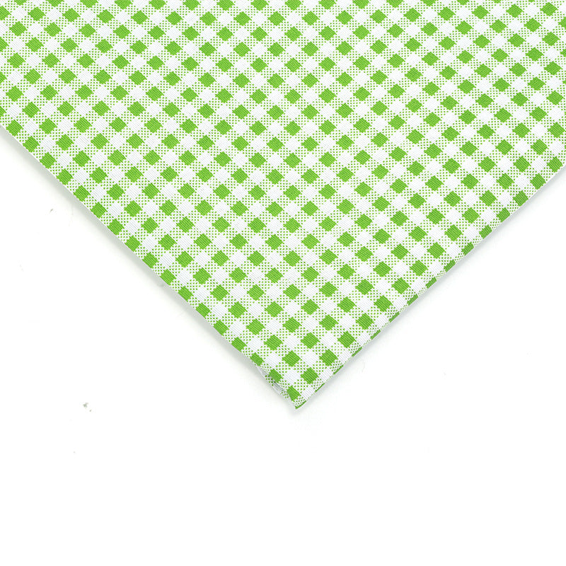 Check Polyester Fabric - Bags & Craft by the Yard - Grass Green
