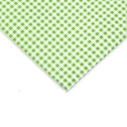 Check Polyester Fabric - Bags & Craft by the Yard - Grass Green