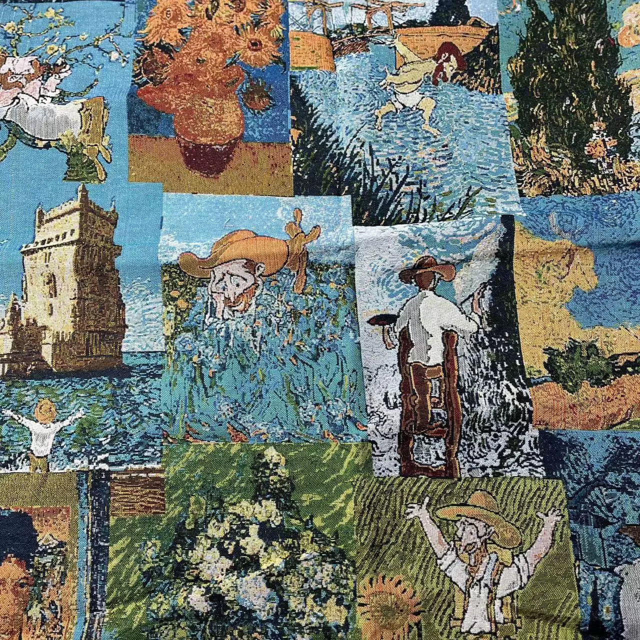 Oil-Painting Style Jacquard Fabric, Woven Cloth for Bags, Shoes & Decor - Oil Painting 1