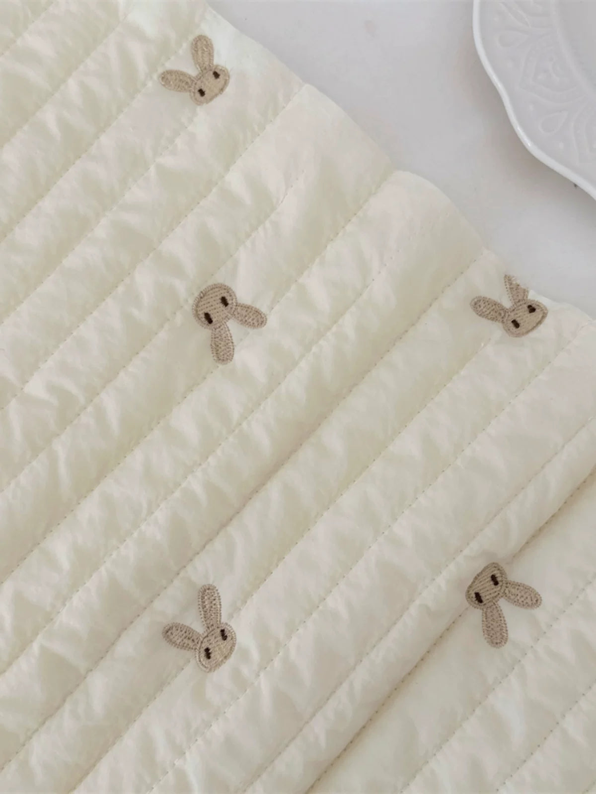 Quilted Polyester Bunny Fabric, for Toys & Bibs