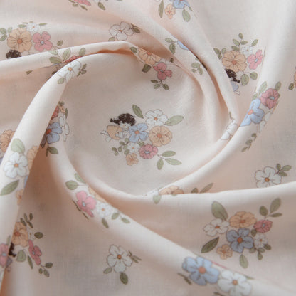 Floral Double Gauze Cotton Fabric - Home Decor & Apparel by the Yard - White Dew Frozen Floral