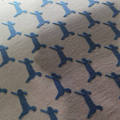 Makiko Rabbit Embroidery Fabric, 49 in Wide - Rice Blue