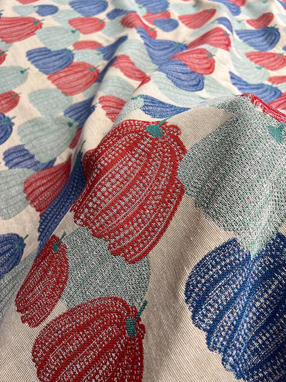 Pumpkin Yarn-Dyed Jacquard Fabric, Thick Woven Cloth for Apparel & Upholstery