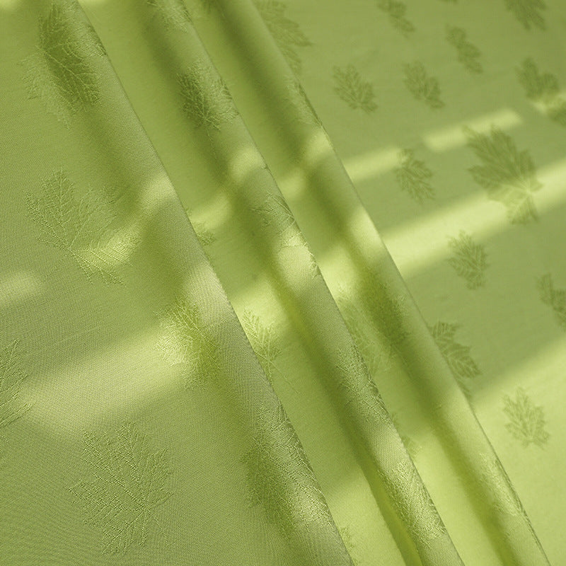 Rayon Jacquard Fabric, Vintage Maple Leaf Hanfu Cloth