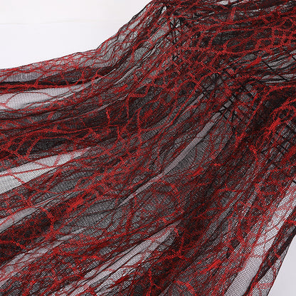 Two-Tone Spider Web Jacquard Mesh Fabric by the Yard - Halloween