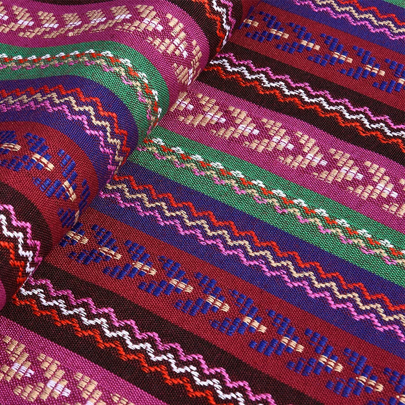 Ethnic Cotton Linen Tablecloth Fabric, Vintage Woven for Home Decor - 36#