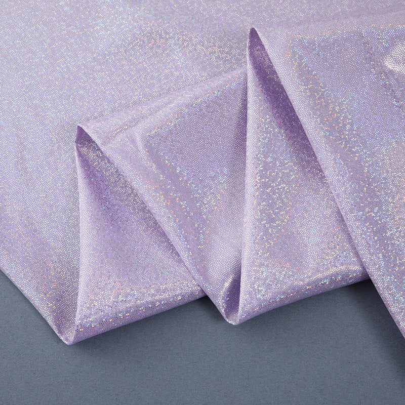 Silver Foil Stretch Stage Fabric, for Live Stream & Stage - Light Purple