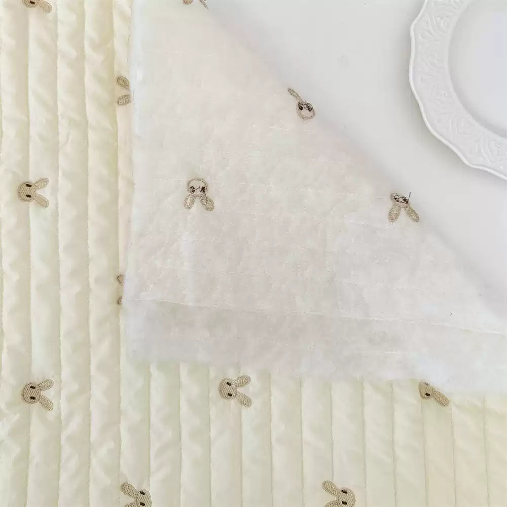 Quilted Polyester Bunny Fabric, for Toys & Bibs