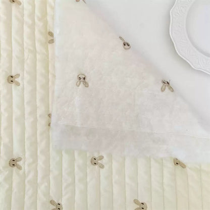 Quilted Polyester Bunny Fabric, for Toys & Bibs