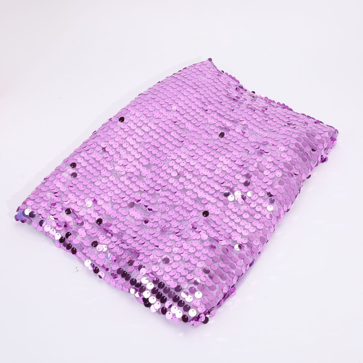 Heavy Sequin Fabric, 9mm Dense, 51 in Wide - Light Purple