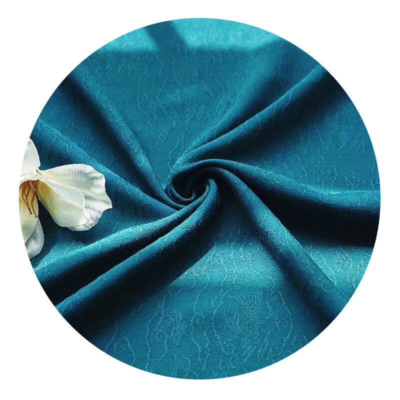 Rayon Jacquard Fabric, Turquoise Wild-Goose & Reed Hanfu Cloth