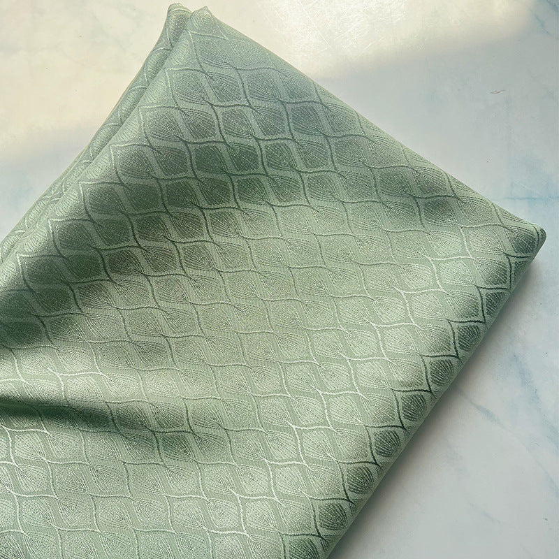 Viscose Floral Jacquard Fabric, for Hanfu & Qipao - Grey Green