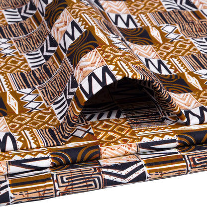 African Wax Print Fabric, Geometric Motif Polyester (FP6640)
