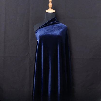 Silky Velvet Fabric, 20 Colors for Dresses, Qipao & DIY - Navy