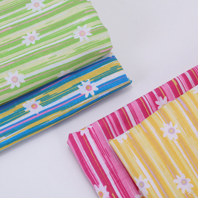 Striped Print Polyester Fabric, Horizontal-Bar Cloth for Bags & Linings