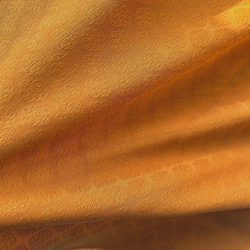 Rayon Jacquard Fabric, Persimmon Calyx Motif for Qipao, Lining & Craft