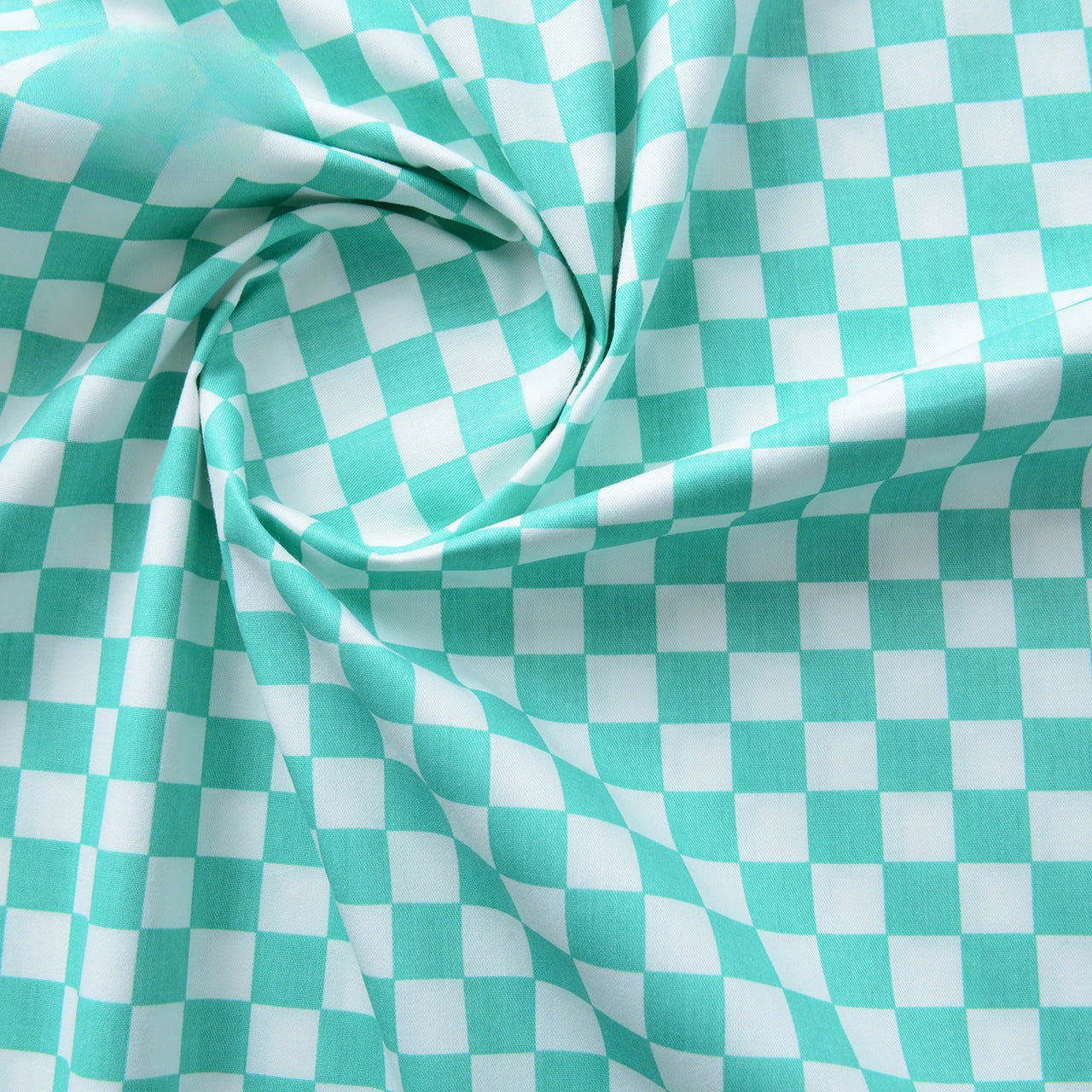 Plaid Cotton Fabric, Gingham Check Cloth for DIY & Bedding - Teal