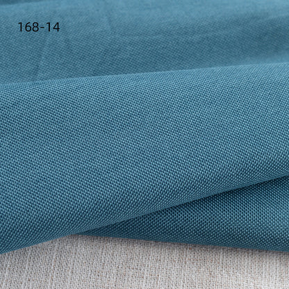 Faux Linen Upholstery Fabric by the Yard - Thick Sofa & Decor - 168-14 Mediterranean Blue