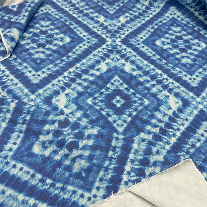 Tie-Dye Indigo Cotton Linen Fabric for Tablecloths & Door Curtains - Tie-Dye Design 2