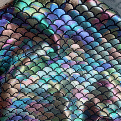 Holographic Fish Scale Stretch Fabric By The Yard | 10 Colors, 58" Wide, 2-Way Stretch for Dance Costumes & Stage Decor