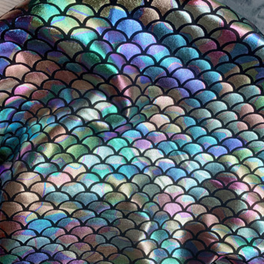 Holographic Fish Scale Stretch Fabric By The Yard | 10 Colors, 58" Wide, 2-Way Stretch for Dance Costumes & Stage Decor