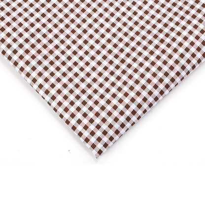 Check Polyester Fabric - Bags & Craft by the Yard - Coffee Brown