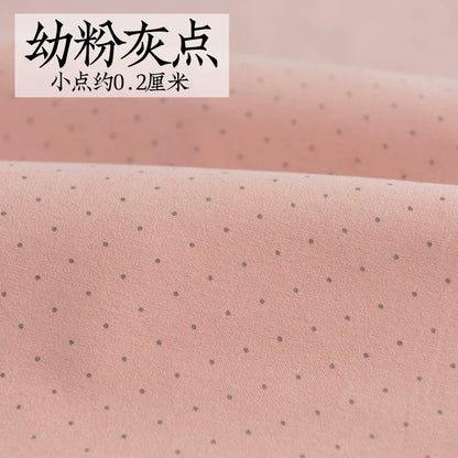 Brushed Cotton Flannel Fabric, Kids Prints, for Kids' Wear, Pajamas & DIY - Wine Pink Gray Dot