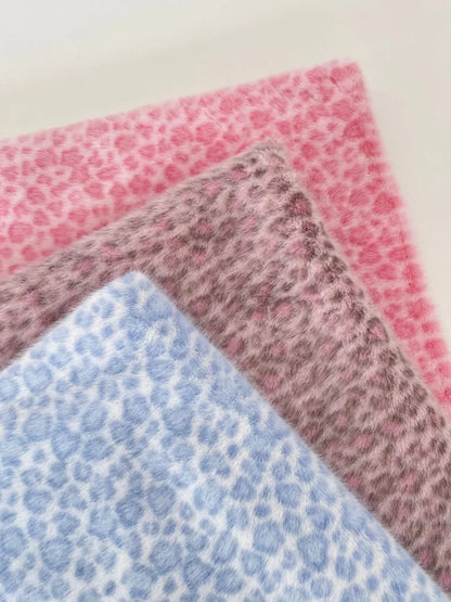 Polyester Leopard Fleece Fabric, for Cushions & Throws