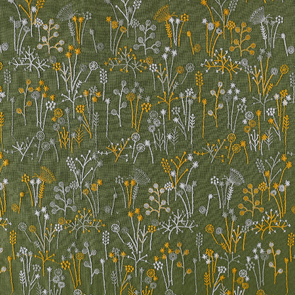 Ramie Cotton Embroidery Fabric, 8oz, 48 in Wide - Green