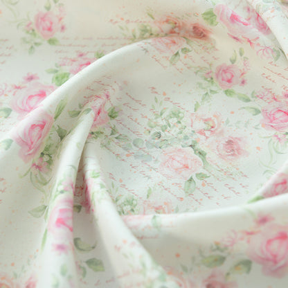 Floral Poplin Cotton Fabric - Shirt & Dress by the Yard - Beaded Tassel Streamer