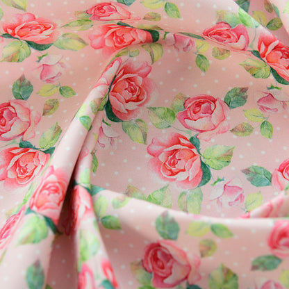 Floral Poplin Cotton Fabric - Shirt & Dress by the Yard - Moonlight Swaying Fragrance