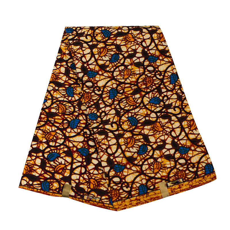 African Wax Print Fabric, Geometric Double-Sided Polyester (9 Prints) - FP6237