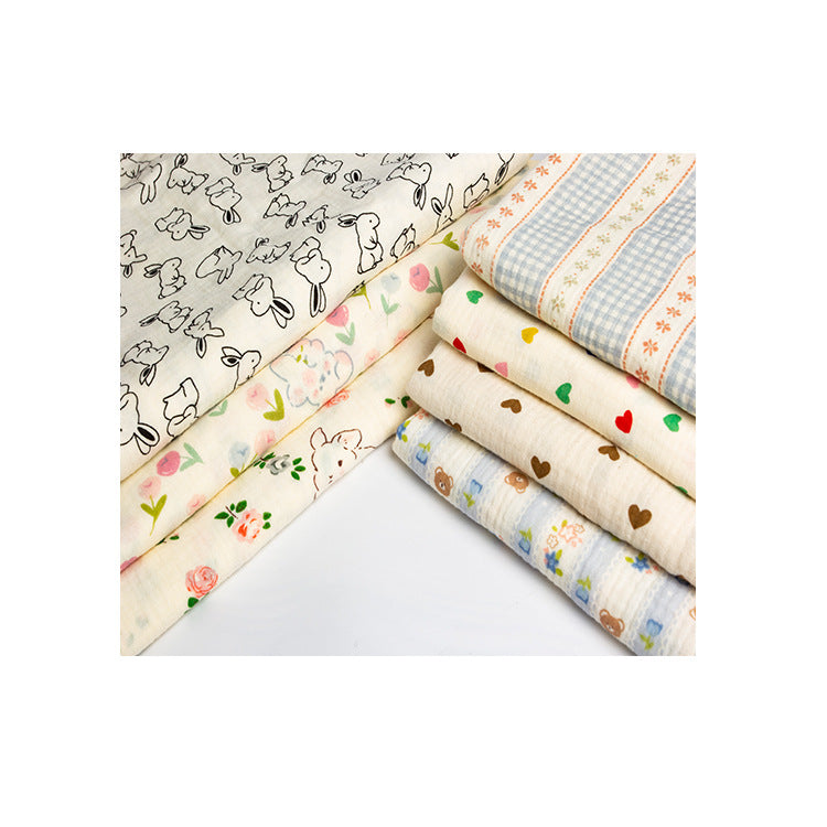 Double Gauze Cotton Fabric - Crinkle Texture Apparel & Craft by the Yard