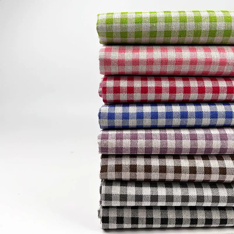 Plaid Cotton Linen Fabric for Tablecloths, Sofa Covers & Crafts